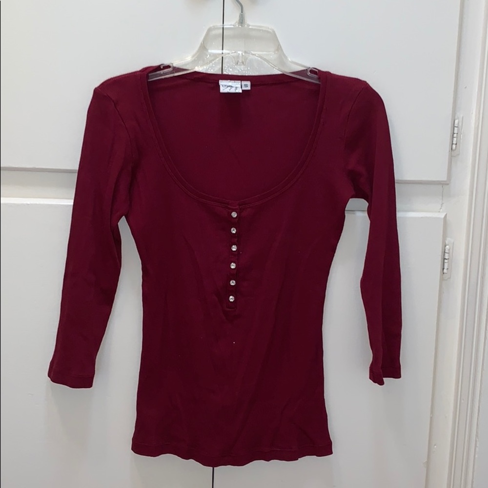 Ribbed Burgundy Top